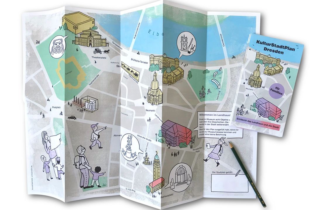 Ulrike Jensen - Projekt Stadtplan Illustration - Museen Dresden