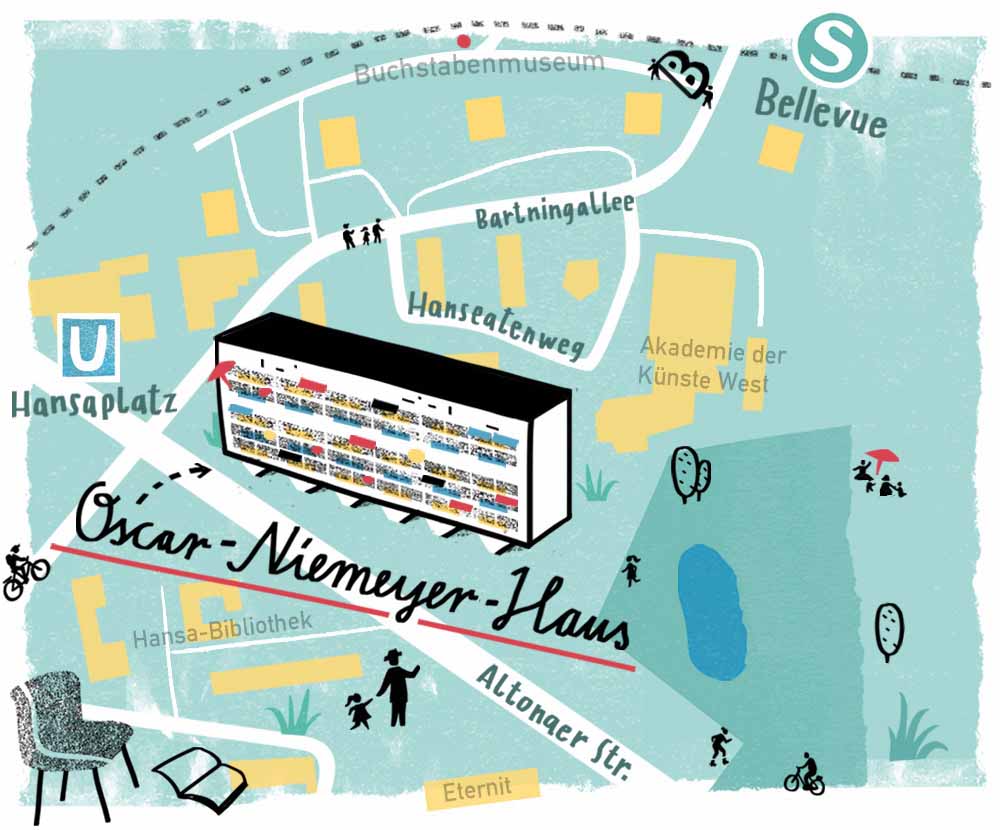 Entdecke Berlin - Oscar Niemeyer Haus - Blog Ulrike Jensen Illustration