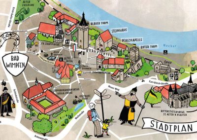 Illustrierter Stadtplan Bad Wimpfen