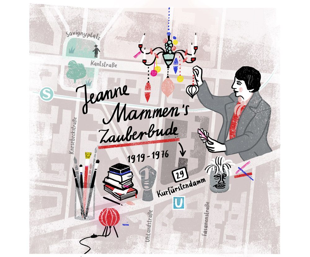 Entdecke Berlin - atelier Jeanne Mammen berlin - Berlin Tipp - Museum - Stadtplan - map Illustration - Blog Ulrike Jensen Illustration