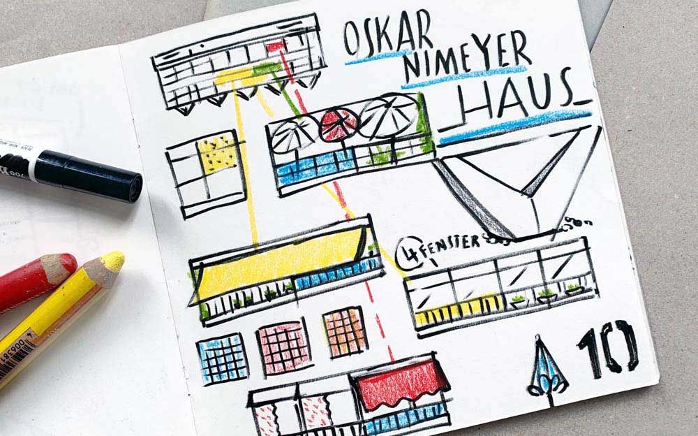 Entdecke Berlin - Oscar Niemeyer Haus - Blog Ulrike Jensen Illustration - Hansaviertel - Stadtplan und Karten - Maps