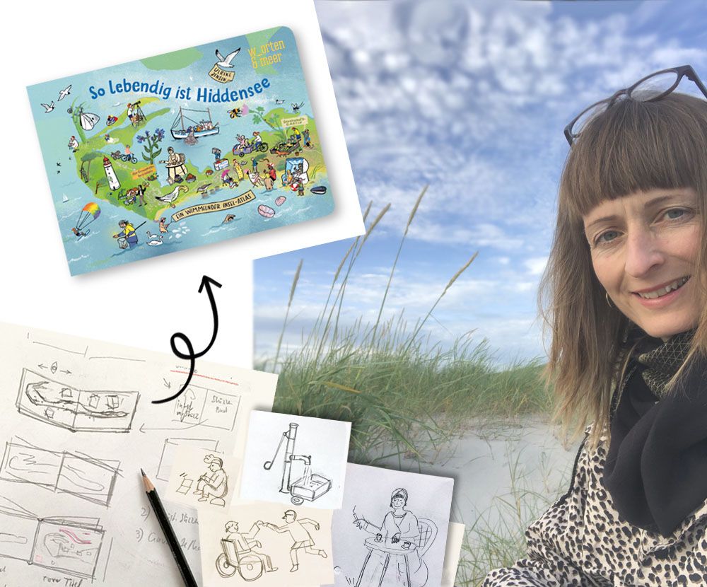 Wie entsteht ein Bilderbuch – Der kreative Prozess hinter dem Wimmelbuch und Insel Atlas Hiddensee – Blog Ulrike Jensen Illustration