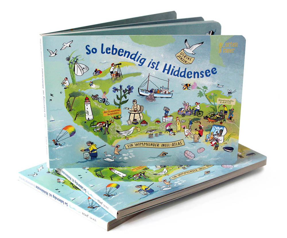 Ulrike Jensen - Projekt Illustrierte Inselkarten Hiddensee - Travel Map Illustration - Buchillustration - Maps