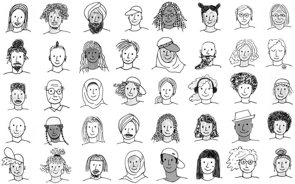 Wie Illustration Vielfalt wirksam sichtbar macht - Blog Ulrike Jensen Illustration - Diversity - Faces