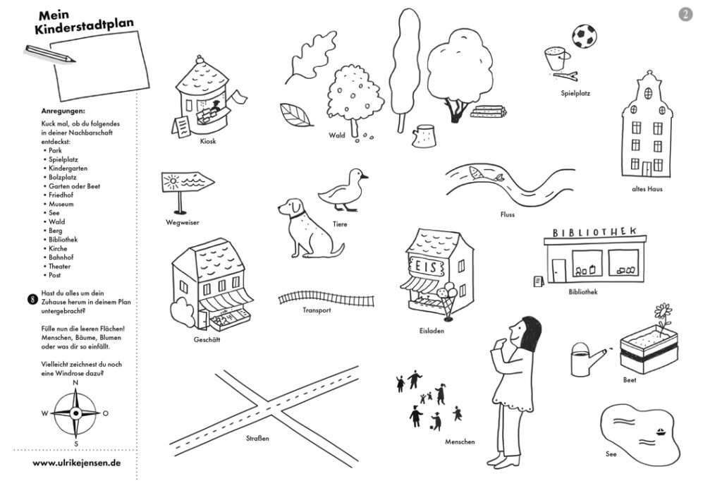 kreativ mit Kindern, eine karte anfertigen, free Worksheet, map activities, free printable pdf, Vorschule kostenlose Übung, male deinen eigene karte, how to do kids own map